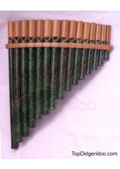 Pan-Flute 15 Bamboo Pipes Natural Green Finish (01072)