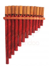 Pan-Flute 12 Bamboo Pipes Natural Red Finish (01069)