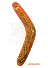 Returning Boomerang Mahogany Wood Dot-Painted Salamander (02063)